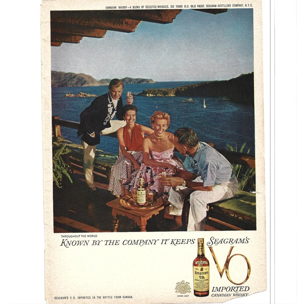 VO Seagrams Canadian Whisky Advertisement 1960s Vintage Print Ad 9 inch